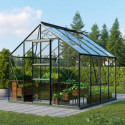 Serre de jardin Meridian1 6,7m² en aluminium émeraude et verre de sécurité 3mm – Vitavia