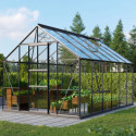 Serre de jardin Meridian1 9,9m² en aluminium noir et verre de sécurité 3mm – Vitavia