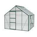 Serre de jardin Meridian1 6,7m² en aluminium émeraude et polycarbonate 4mm – Vitavia