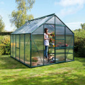 Serre de jardin Meridian1 8,3m² en aluminium émeraude et polycarbonate 4mm – Vitavia