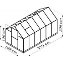 Serre Triton 7,5m² en aluminium émeraude et panneaux de polycarbonate 4mm - Vitavia