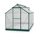 Serre Triton 7,5m² en aluminium émeraude et panneaux de polycarbonate 6mm - Vitavia