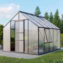 Serre de jardin Meridian1 8,3m² en aluminium noir et polycarbonate 4mm – Vitavia