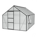 Serre de jardin Meridian1 11,5m² en aluminium noir et polycarbonate 4mm – Vitavia