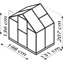 Serre Triton 2,5m² en aluminium émeraude et panneaux de verre de sécurité de 3mm - Vitavia