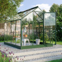 Serre Triton 5m² en aluminium émeraude et panneaux de verre de sécurité de 3mm - Vitavia