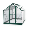 Serre Triton 6,2m² en aluminium émeraude et panneaux de verre de sécurité de 3mm - Vitavia
