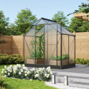 Serre Triton 2,5m² en aluminium noir et panneaux de polycarbonate 4mm - Vitavia