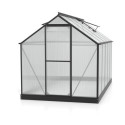 Serre Triton 6,2m² en aluminium noir et panneaux de polycarbonate 4mm - Vitavia