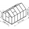 Serre Triton 6,2m² en aluminium noir et panneaux de polycarbonate 4mm - Vitavia