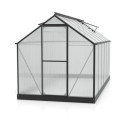 Serre Triton 7,5m² en aluminium noir et panneaux de polycarbonate 4mm - Vitavia