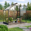 Serre Triton 2,5m² en aluminium noir et panneaux de verre de sécurité de 3mm - Vitavia