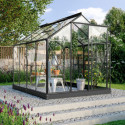 Serre Triton 5m² en aluminium noir et panneaux de verre de sécurité de 3mm - Vitavia