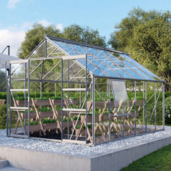 Serre de jardin Meridian2 9,9m² en aluminium anodisé et panneaux de verre de sécurité de 3mm – Vitavia