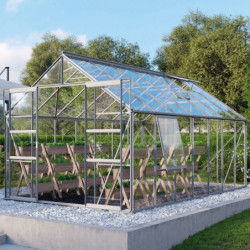 Serre de jardin Meridian2 11,5m² en aluminium anodisé et panneaux de verre de sécurité de 3mm – Vitavia