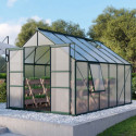 Serre de jardin Meridian2 9,9m² en aluminium émeraude et polycarbonate 4mm – Vitavia