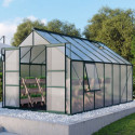 Serre de jardin Meridian2 11,5m² en aluminium émeraude et polycarbonate 6mm – Vitavia