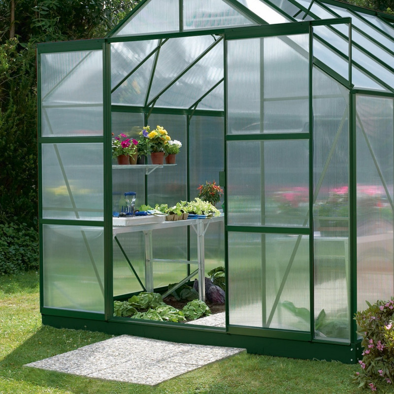 Extension de porte en alu émeraude pour les serres de jardin Meridian1 - Vitavia