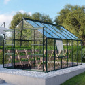 Serre de jardin Meridian2 9,9m² en aluminium émeraude et panneaux de verre de sécurité de 3mm – Vitavia