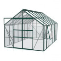 Serre de jardin Meridian2 11,5m² en aluminium émeraude et panneaux de verre de sécurité de 3mm – Vitavia