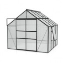 Serre de jardin Meridian2 6,7m² en aluminium noir et polycarbonate 4mm – Vitavia