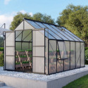 Serre de jardin Meridian2 9,9m² en aluminium noir et polycarbonate 4mm – Vitavia