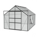 Serre de jardin Meridian2 9,9m² en aluminium noir et polycarbonate 4mm – Vitavia