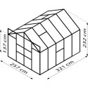 Serre de jardin Meridian2 8,3m² en aluminium noir et polycarbonate 6mm – Vitavia
