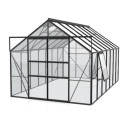 Serre de jardin Meridian2 11,5m² en aluminium noir et panneaux de verre de sécurité de 3mm – Vitavia