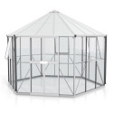 Serre de jardin hexagonale Galaxis 9m² en aluminium anodisé et vitrage combiné - Vitavia