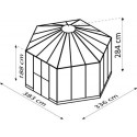 Serre de jardin hexagonale Galaxis 9m² en aluminium anodisé et vitrage combiné - Vitavia