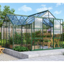 Serre de jardin orangerie Sirius 13m² en aluminium émeraude et vitrage en verre - Vitavia