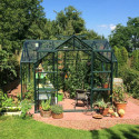 Serre de jardin orangerie Sirius 13m² en aluminium émeraude et vitrage en verre - Vitavia