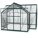 Serre de jardin orangerie Sirius 13m² en aluminium émeraude et vitrage en verre - Vitavia