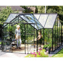 Serre de jardin orangerie Sirius 13m² en aluminium noir et vitrage en verre - Vitavia