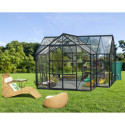 Serre de jardin orangerie Sirius 13m² en aluminium noir et vitrage en verre - Vitavia