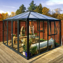 Serre Fortuna 10,2m² en aluminium noir et vitrage combiné - Vitavia