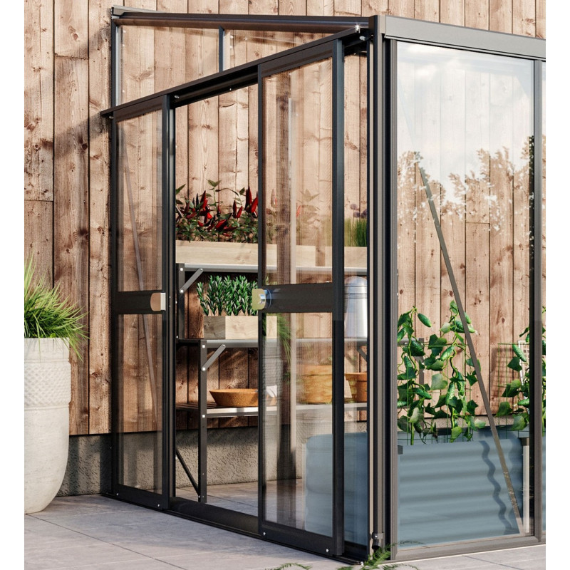 Kit de porte supplémentaire en alu noir pour les serres de jardin Athena - Vitavia