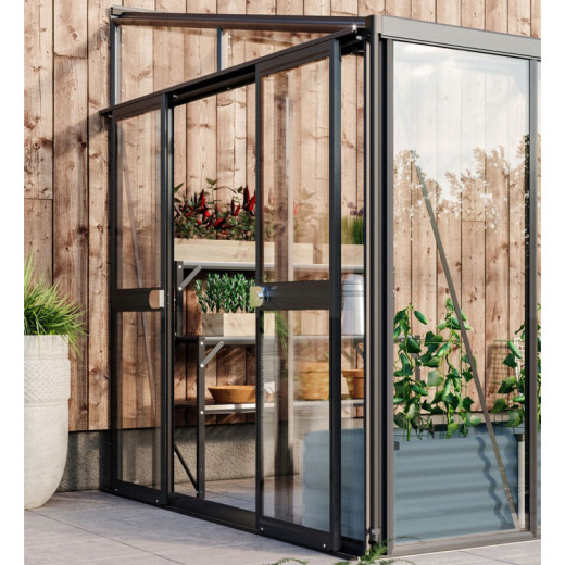 Kit de porte supplémentaire en alu noir pour les serres de jardin Athena - Vitavia