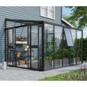 Serre adossée Athena 8,6m² en aluminium noir et vitrage combiné - Vitavia