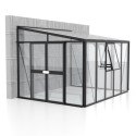 Serre adossée Athena 8,6m² en aluminium noir et vitrage combiné - Vitavia