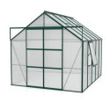 Serre de jardin Jupiter 8,3m² en alu émeraude et polycarbonate 4mm - Vitavia