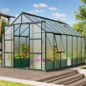 Serre de jardin Jupiter 11,5m² en alu émeraude et polycarbonate 4mm - Vitavia