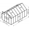 Serre de jardin Jupiter 11,5m² en alu émeraude et polycarbonate 4mm - Vitavia