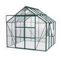 Serre de jardin Jupiter 6,7m² en alu émeraude et verre de sécurité 3mm - Vitavia