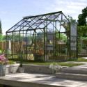 Serre de jardin Jupiter 8,3m² en alu émeraude et verre de sécurité 3mm - Vitavia