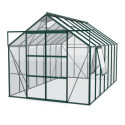 Serre de jardin Jupiter 11,5m² en alu émeraude et verre de sécurité 3mm - Vitavia
