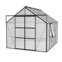 Serre de jardin Jupiter 8,3m² en alu noir et polycarbonate 4mm - Vitavia