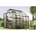 Serre de jardin Jupiter 6,7m² en alu noir et polycarbonate 6mm - Vitavia