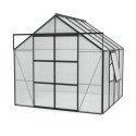 Serre de jardin Jupiter 6,7m² en alu noir et polycarbonate 6mm - Vitavia